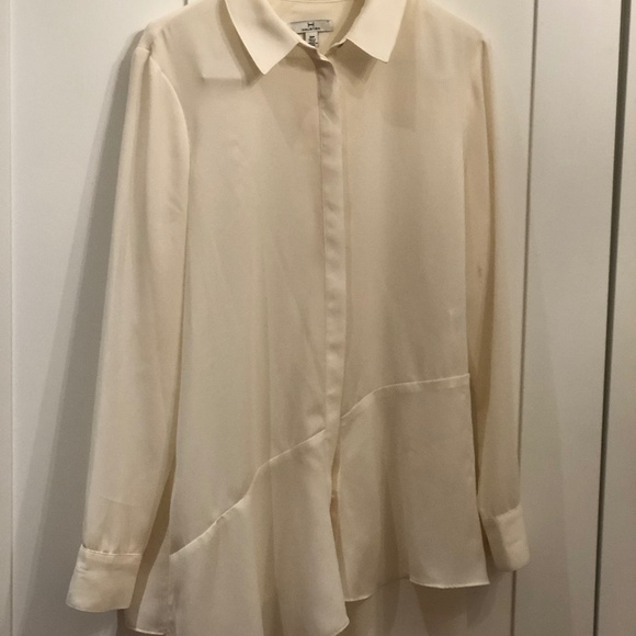 Halston Classic Neutral  Cream Tunic/ Blouse - Picture 1 of 5